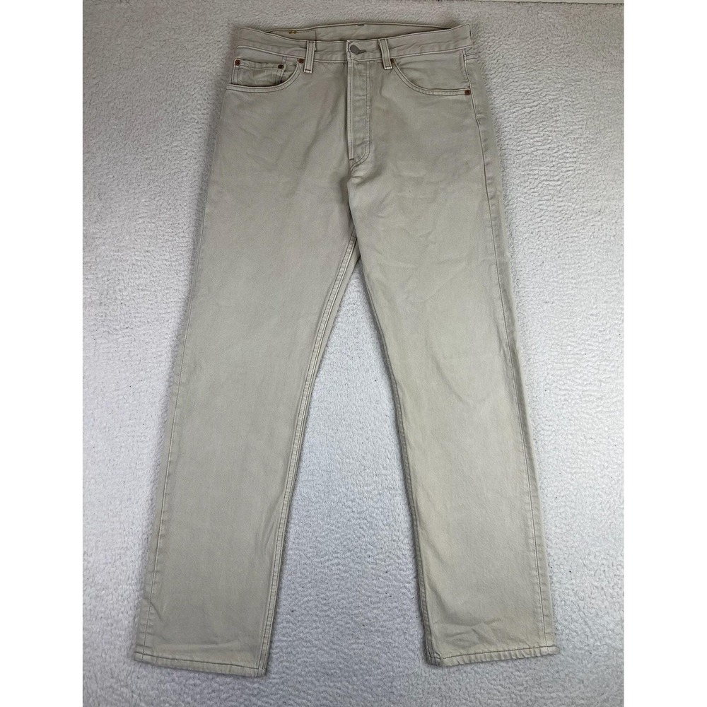 Vintage Levi's 501‎ Jeans Mens 32x32 Beige Straight Denim 100% Cotton USA 90's